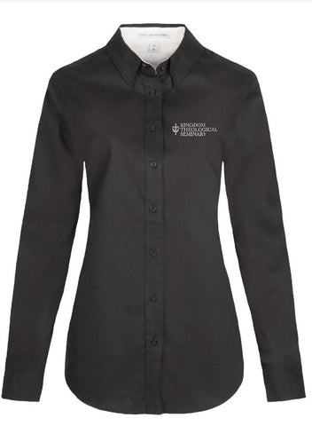 KTS Women's Black Long Sleeve Dress Shirt (Regular and Plus sizes)